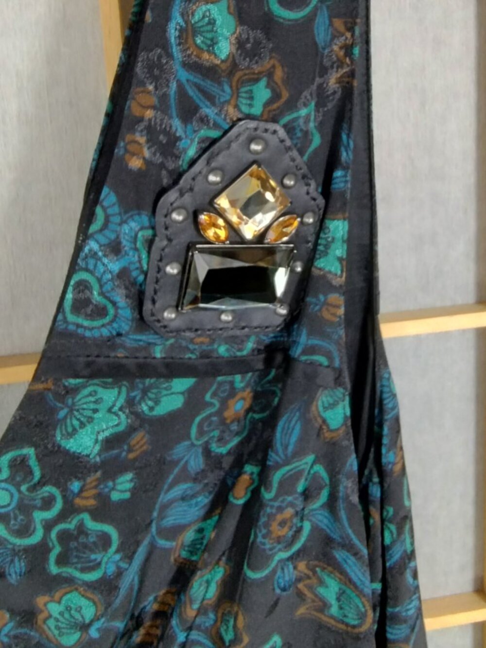 Coach Retro Floral Slip Dress Lace Hem Black Green Size 0 NWT - Picture 7 of 15